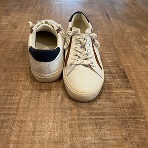 Madewell White, Brown, and Navy Sneakers